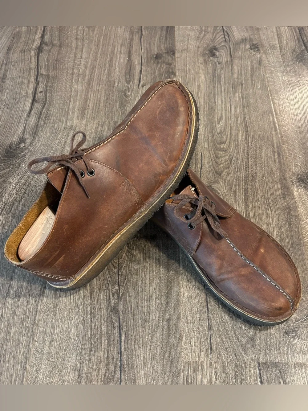 Clarks Originals Desert Trek Dark Brown Leather Chukka Boots Men’s size 12